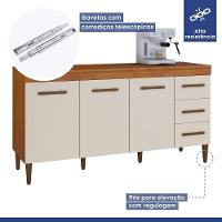 Cozinha Completa 12 Portas 3 Gavetas Atenas Kaiki Moveis Nature/off White - 5