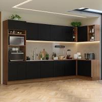 Armário De Cozinha Completa De Canto 499cm Rustic/preto Agata Madesa 01 Rustic/preto - 1