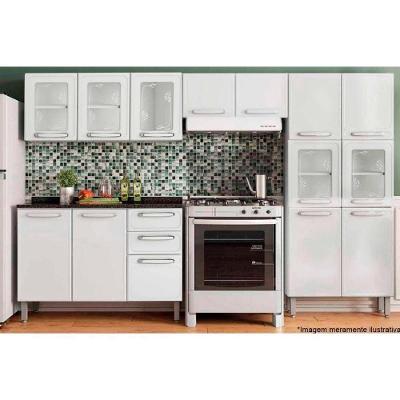 Kit de Cozinha Modulada 4 Peças Evidence  (2 Armários + 1 Balcão + 1 Paneleiro) C4P56 Branco - Bertolini