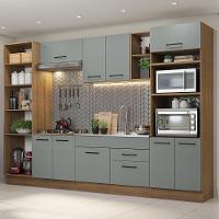 Armário De Cozinha Completa 330cm Rustic/cinza Agata Madesa 02 Rustic/cinza - 1