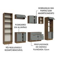 Armário De Cozinha Completa 330cm Rustic/cinza Agata Madesa 02 Rustic/cinza - 8