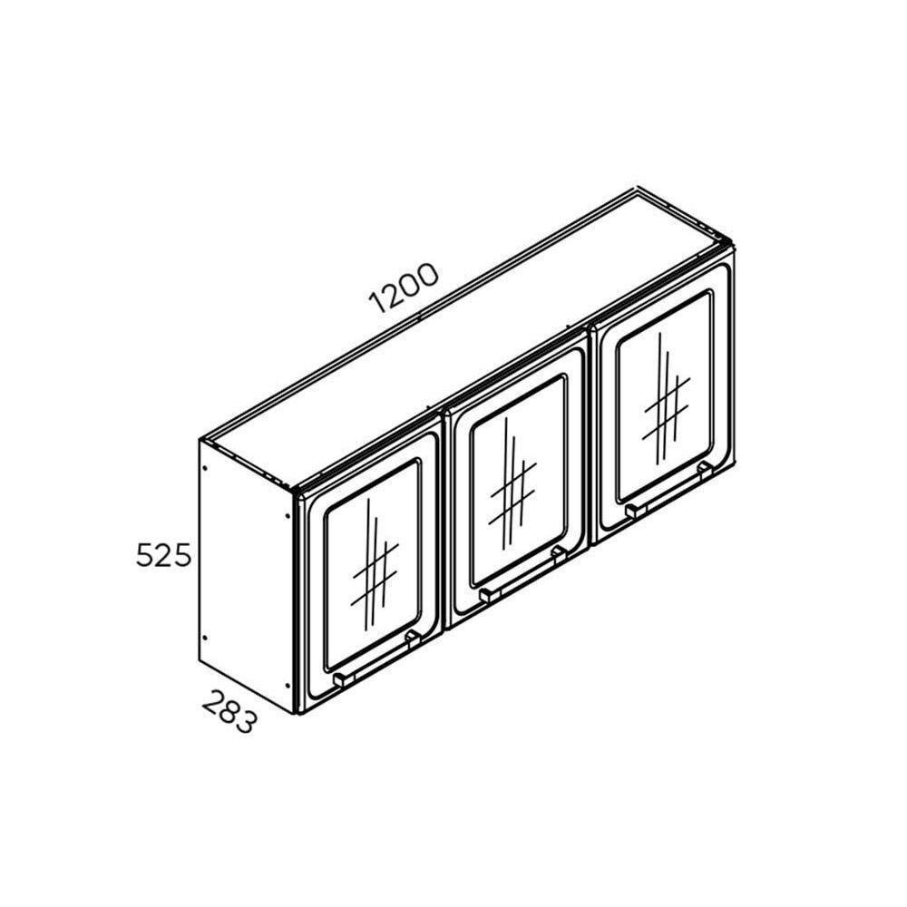 Cozinha Modulada Completa Estilo 4 Peças (2 Armários + 1 Balcão + 1 Paneleiro) C4P97 Cinza/Grafite - Bertolini - 5