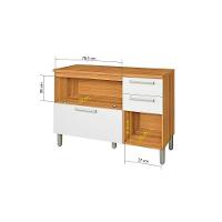 Kit de Cozinha Modulada 4 Peças Burguesa Premium   (2 Armários + 2 Balcões) C4P14 Freijo/Grafite - Nesher - 7