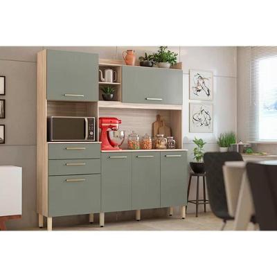 Cozinha Compacta Select c/ 6 Portas e 2 Gavetas Avena/Menta - Demóbile