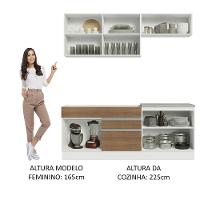 Armário De Cozinha Completa 200cm Branco/rustic/crema Glamy Madesa 07 Branco/rustic/crema - 7