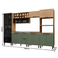 Cozinha Completa 11 Portas 3 Gavetas 100% Mdf Mx Móveis Toscana - Freijó/jade - 5