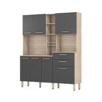 Cozinha Compacta 7 Portas 2 Gavetas Encanto Avena/grafito - 1