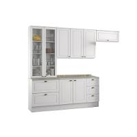 Cozinha Completa Americana 5 Peças (2 Armários + 1 Balcão + 2 Complementos) C5P13 Branco - Henn