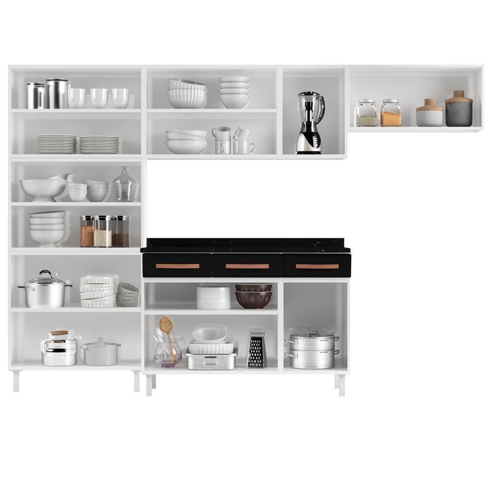 Cozinha Aço Completatelasul Mirage New Bco/pto 3v C/balcão - 6