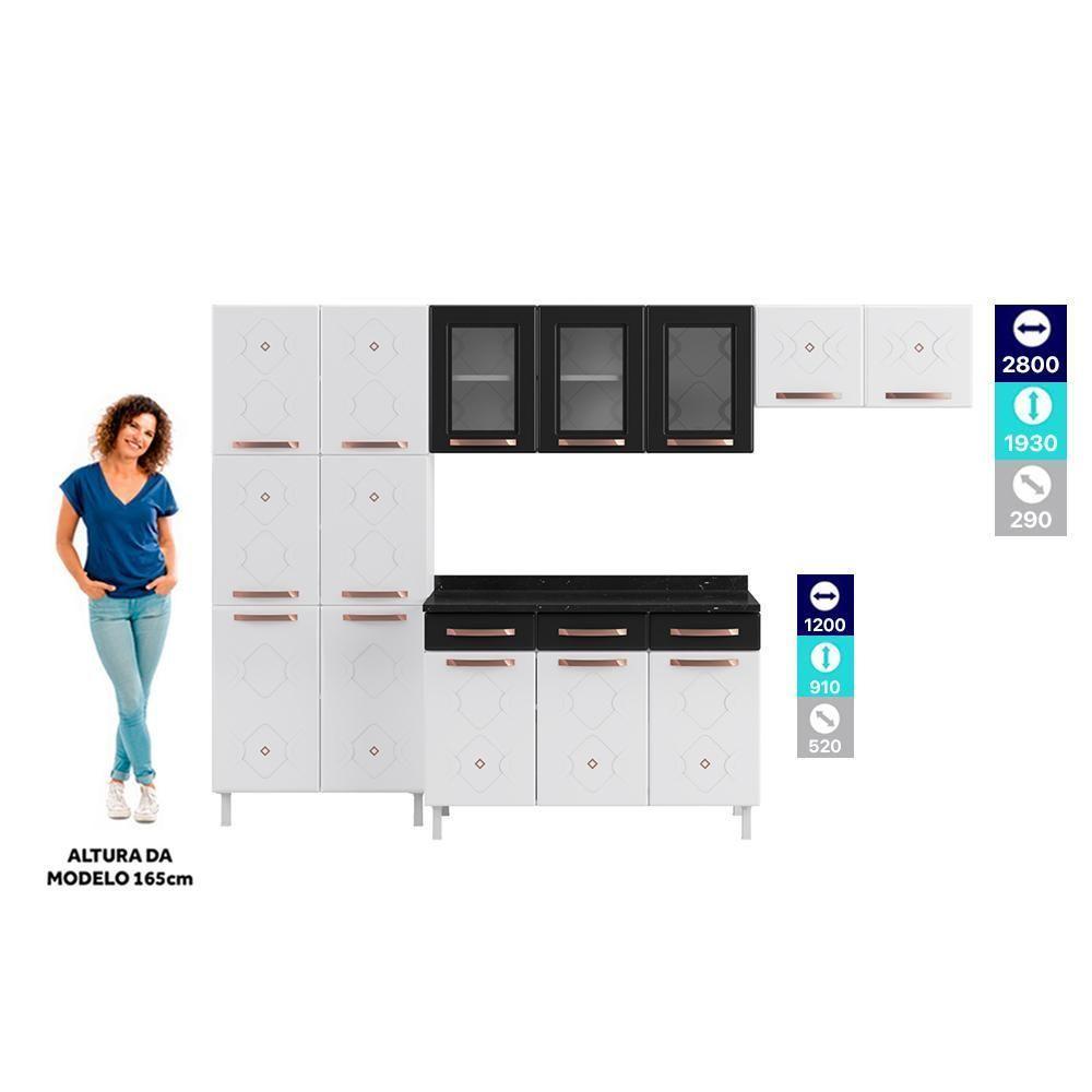 Cozinha Aço Completatelasul Mirage New Bco/pto 3v C/balcão - 7