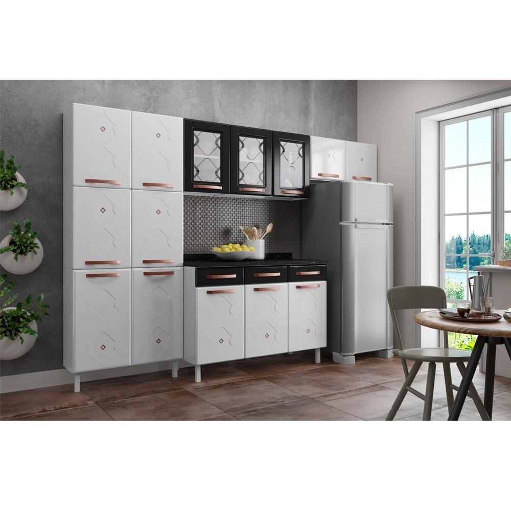 Cozinha Aço Completatelasul Mirage New Bco/pto 3v C/balcão - 9