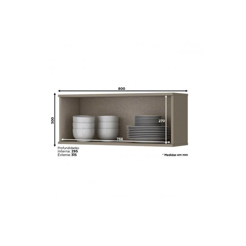 Kit De Cozinha Modulada 8pçs 2 Armários 2 Balcões 2 Paneleiros 2 compl. C7P02 Duna/Cristal Henn - 3