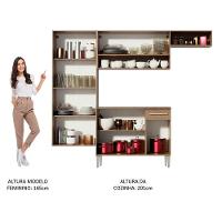 Armário De Cozinha Completa 229cm Rustic/cinza Emilly Fit Madesa Rustic/cinza - 7