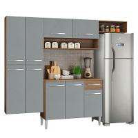 Armário De Cozinha Completa 229cm Rustic/cinza Emilly Fit Madesa Rustic/cinza - 10