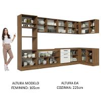 Armário De Cozinha Completa De Canto 499cm Rustic/branco Agata Madesa 01 Rustic/branco - 7