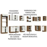 Armário De Cozinha Completa De Canto 499cm Rustic/branco Agata Madesa 01 Rustic/branco - 8