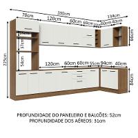 Armário De Cozinha Completa De Canto 499cm Rustic/branco Agata Madesa 01 Rustic/branco - 9