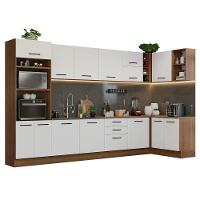 Armário De Cozinha Completa De Canto 499cm Rustic/branco Agata Madesa 01 Rustic/branco - 10