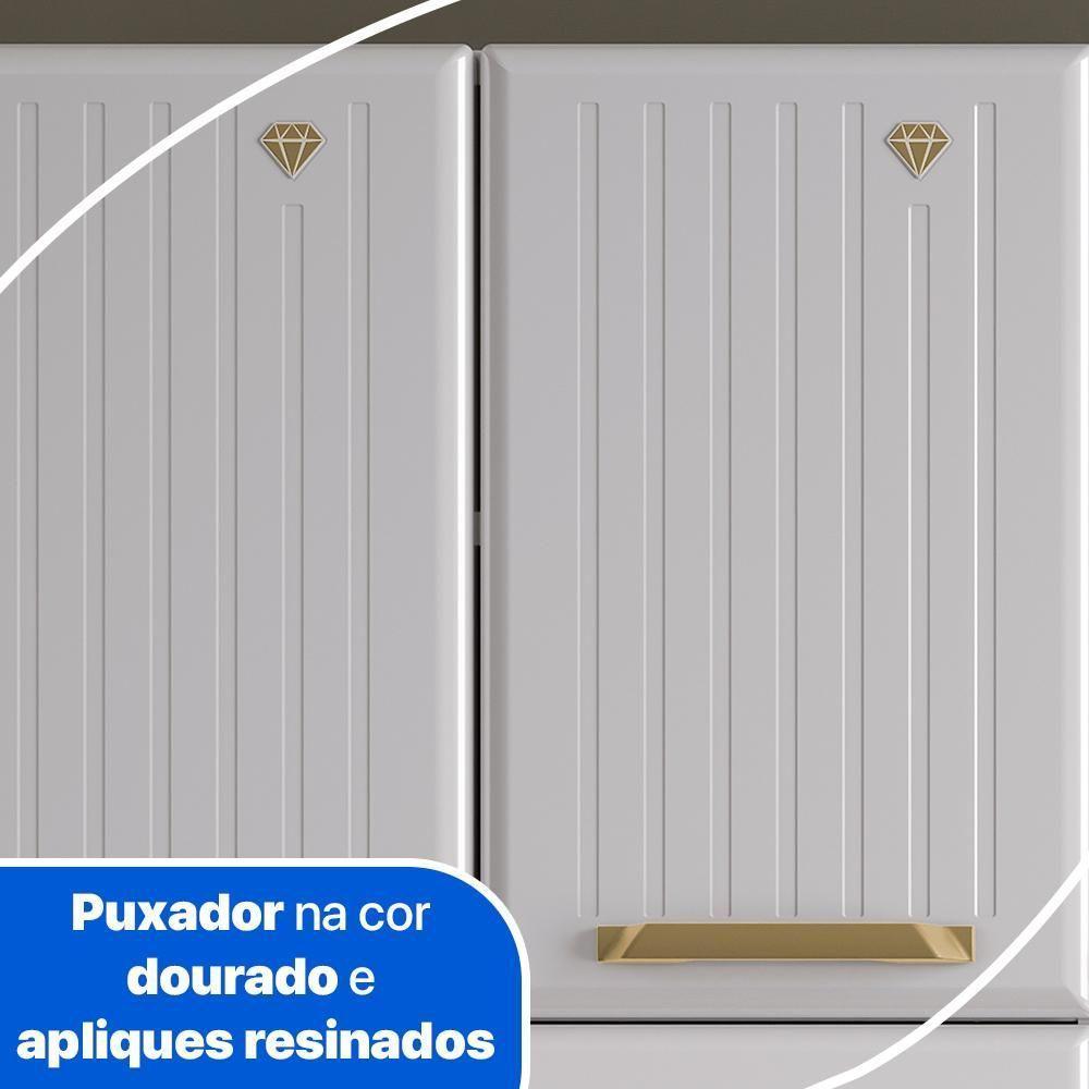 Cozinha De Aço Compacta Telasul Diamante C/ Vidro 3Pçs Branco - 2