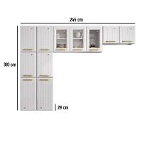 Cozinha De Aço Compacta Telasul Diamante C/ Vidro 3Pçs Branco - 6
