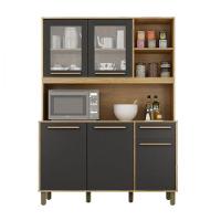 Cozinha Rubi 5 Portas 1 Gaveta Cinamomo Com Grafite Valdemoveis Cinamomo/grafite - 1