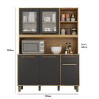 Cozinha Rubi 5 Portas 1 Gaveta Cinamomo Com Grafite Valdemoveis Cinamomo/grafite - 2