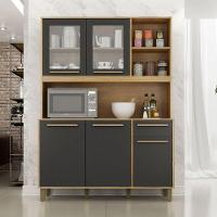 Cozinha Rubi 5 Portas 1 Gaveta Cinamomo Com Grafite Valdemoveis Cinamomo/grafite - 4