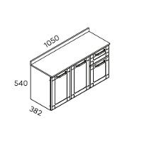 Kit de Cozinha Modulada 4 Peças Dona Maria  (1 Armário + 1 Balcão + 1 Paneleiro + 1 Complemento) C4P91 Branco/Preto - Bertolini - 4