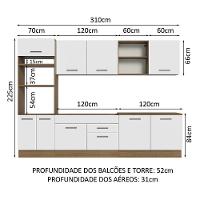 Armário De Cozinha Completa 310cm Rustic/branco Agata Madesa 02 Rustic/branco - 9