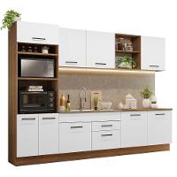 Armário De Cozinha Completa 310cm Rustic/branco Agata Madesa 02 Rustic/branco - 10