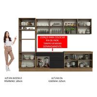 Armário De Cozinha Completa 310cm Rustic/preto Agata Madesa 02 Rustic/preto - 7