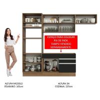 Armário De Cozinha Completa 270cm Rustic/preto Glamy Madesa 15 Rustic/preto - 7
