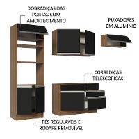 Armário De Cozinha Completa 270cm Rustic/preto Glamy Madesa 15 Rustic/preto - 8
