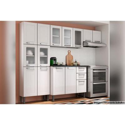 Kit de Cozinha Completa C4P80 14 Portas 2 Gavetas em Aço 105cm Branco