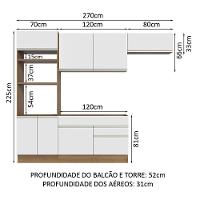 Armário De Cozinha Completa 270cm Rustic/branco Glamy Madesa 15 Rustic/branco - 9