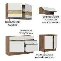 Armário De Cozinha Completa 200cm Rustic/branco Glamy Madesa 07 Rustic/branco - 8