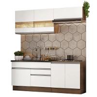 Armário De Cozinha Completa 200cm Rustic/branco Glamy Madesa 07 Rustic/branco - 10