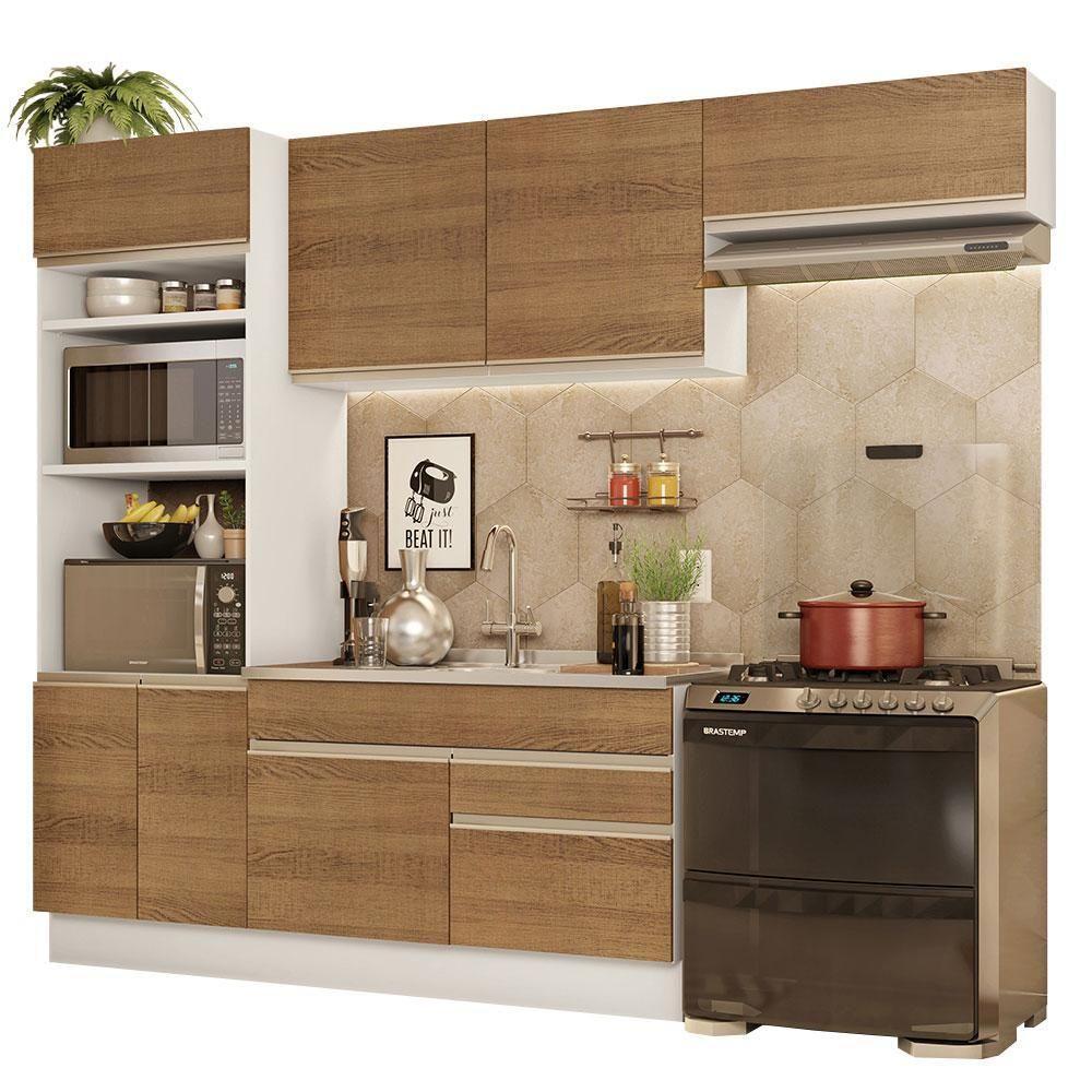 Armário De Cozinha Completa 270cm Branco/rustic Glamy Madesa 15 Branco/rustic - 10