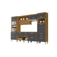 Kit De Cozinha Modulada 5pçs Princesa 1 Armário 2 Balcões 2 Paneleiros C5P22 Freijo/Grafite Nesher - 1