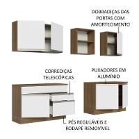 Armário De Cozinha Completa 240cm Rustic/branco Glamy Madesa 06 Rustic/branco - 8