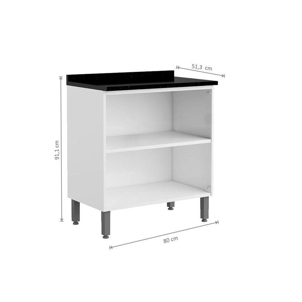 Kit de Cozinha Modulada 4 Peças Evidence  (2 Armários + 2 Balcões) C4P54 Branco - Bertolini - 4