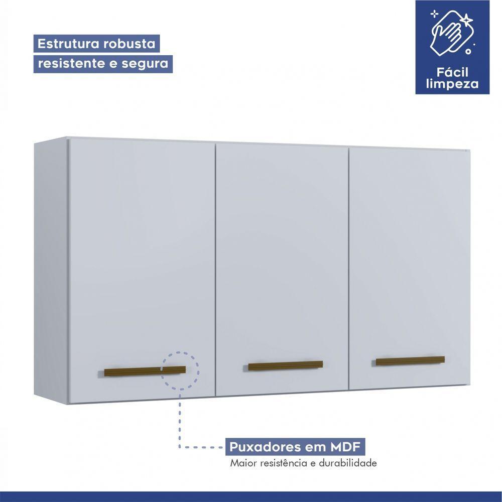 Cozinha Completa 10 Portas 3 Gavetas Atenas Kaiki Moveis Branco. - 7