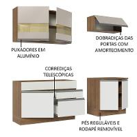 Armário De Cozinha Completa 200cm Rustic/branco/crema Glamy Madesa 07 Rustic/branco/crema - 8