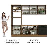 Armário De Cozinha Completa 250cm Rustic/preto Agata Madesa 01 Rustic/preto - 7