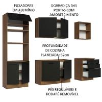 Armário De Cozinha Completa 250cm Rustic/preto Agata Madesa 01 Rustic/preto - 8
