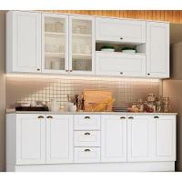 Kit de Cozinha Modulada 10 Peças Americana  (4 Aéreos + 3 Balcões + 3 Tampos) CZ266 Branco - 2