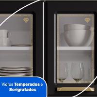 Cozinha De Aço Compacta Telasul Diamante C/ Vidro 3Pçs Bco/Pto