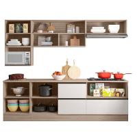 Cozinha Completa Etna 7 Peças Balcão Cooktop Poliman Móveis Carvalho Oak E Off White