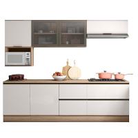 Cozinha Completa Etna 7 Peças Balcão Cooktop Poliman Móveis Carvalho Oak E Off White - 9