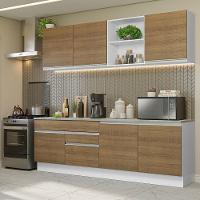 Armário De Cozinha Completa 240cm Branco/rustic Glamy Madesa 06 Branco/rustic - 1